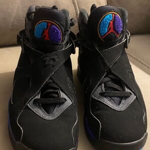 Black Air Jordan Sneakers with Colorful Logo
